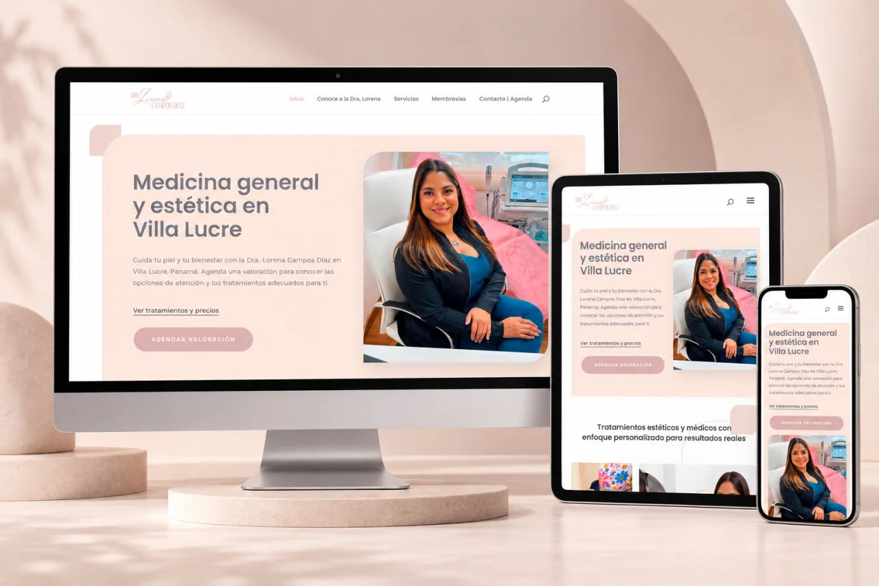 Diseño del sitio web de Dra. Lorena Castillo