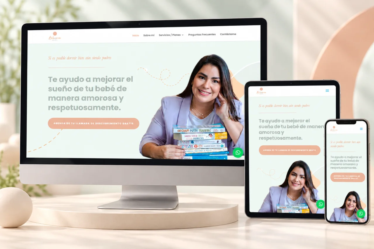 Diseño del sitio web de Beberoo Baby Coach